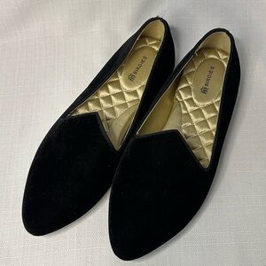 Women’s Birdies The Heron Black Velvet Point Toe Slip On Loafers Size 8.5